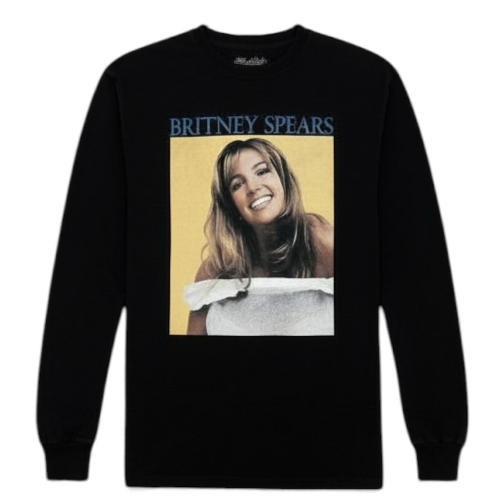 Britney Spears T-Shirt Long Sleeve Pop Star Black Concert Size 1X Plus size NEW